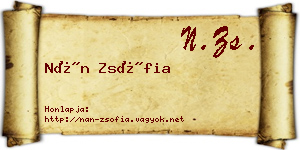 Nán Zsófia névjegykártya