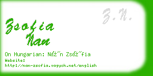 zsofia nan business card